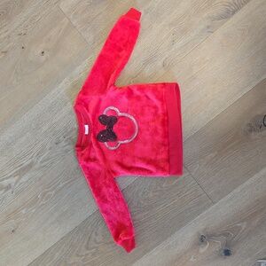 Disney Junior Girls 3T Minnie Mouse Soft Red Crew Neck Sweatshirt